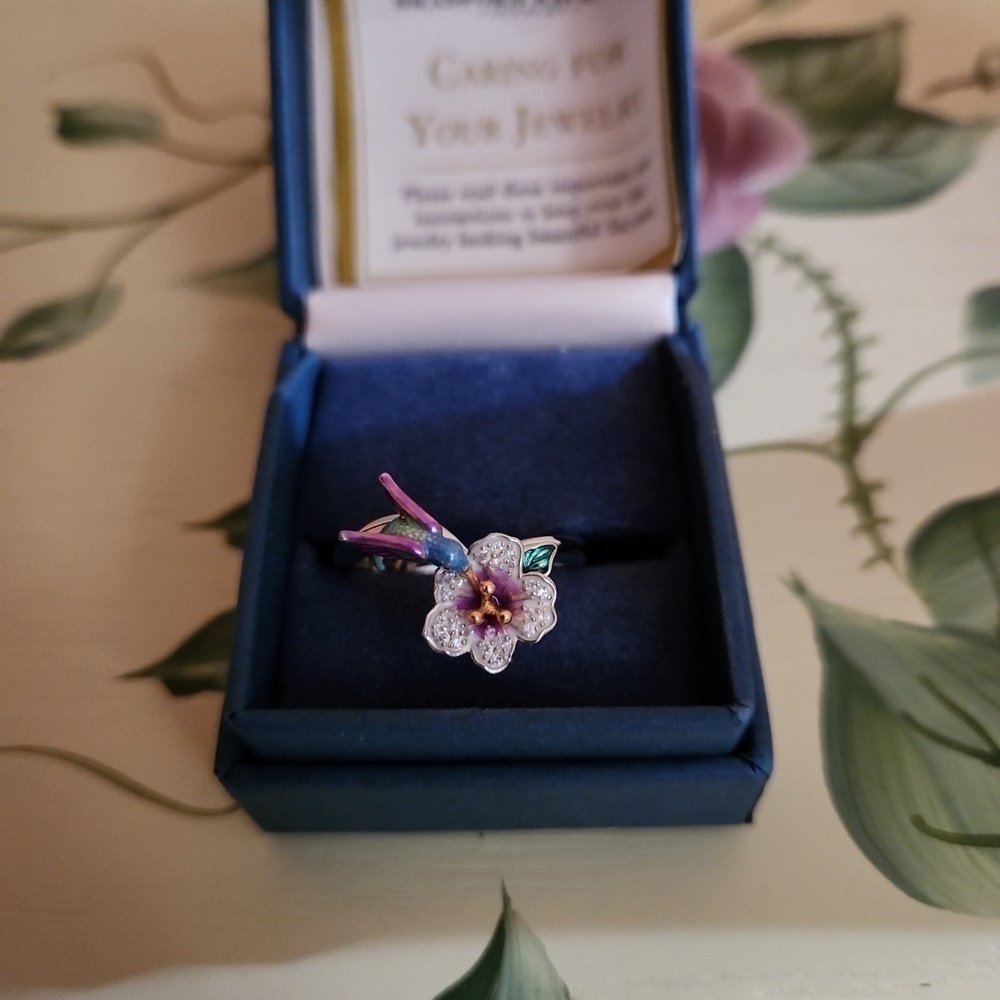 Bradford Exchange Lena Liu Hummingbird Ring Size 11